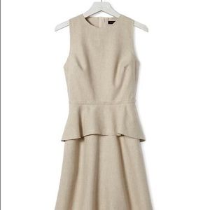 Banana Republic Oatmeal Peplum Canvas Dress
